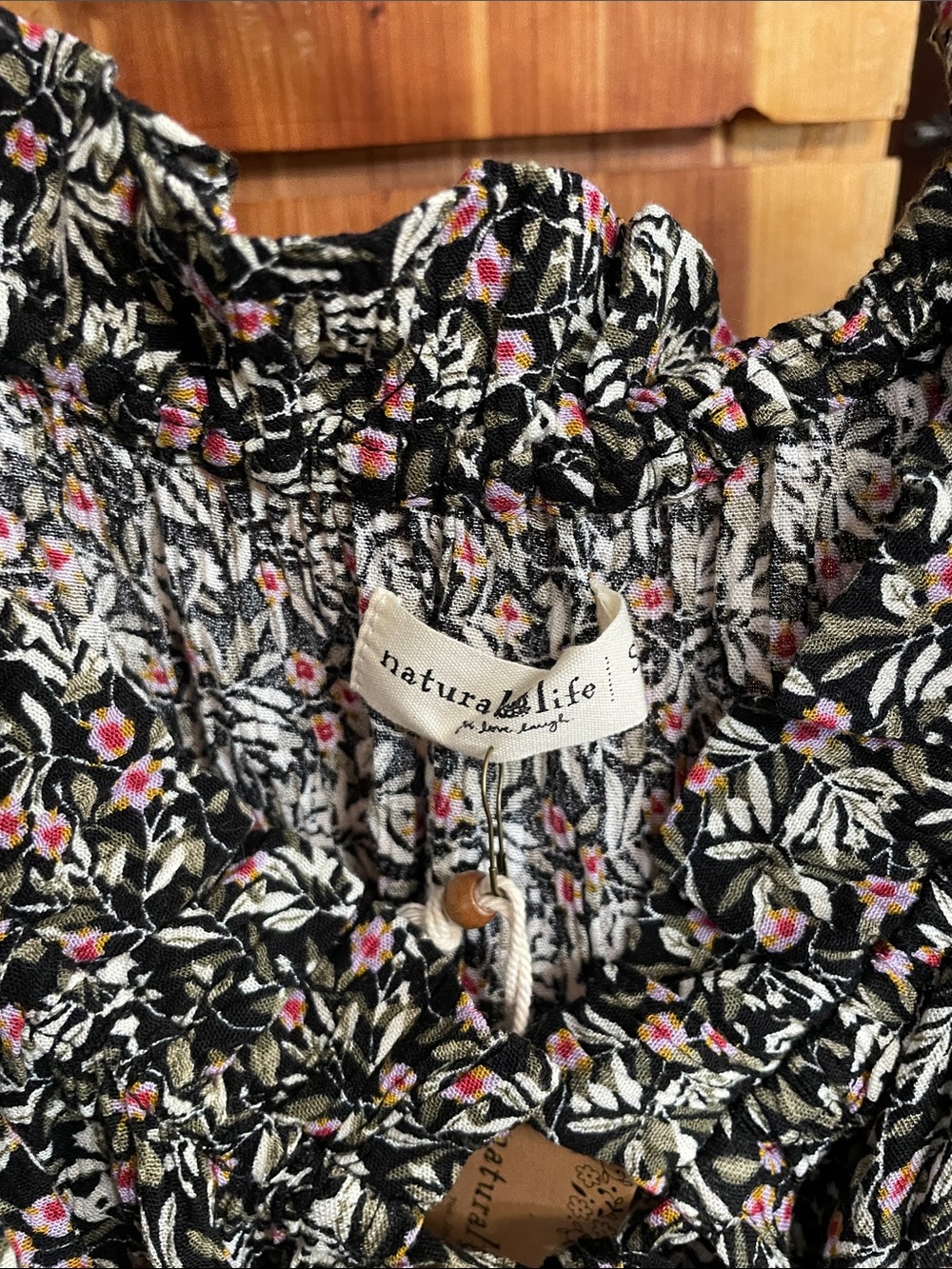 NATURAL LIFE Havana Nights Black Floral Ruffle-Tie Maxi Dress - Picture 11 of 17
